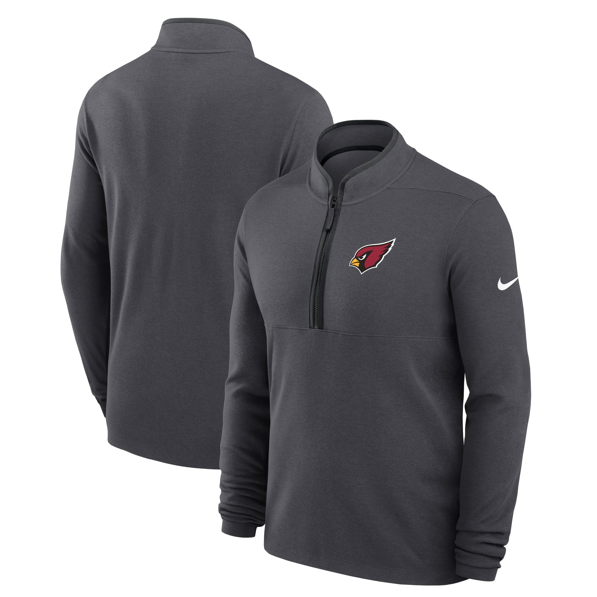 Men's Nike Anthracite Arizona Cardinals Primetime Victory Dri-FIT Half-Zip Pullover